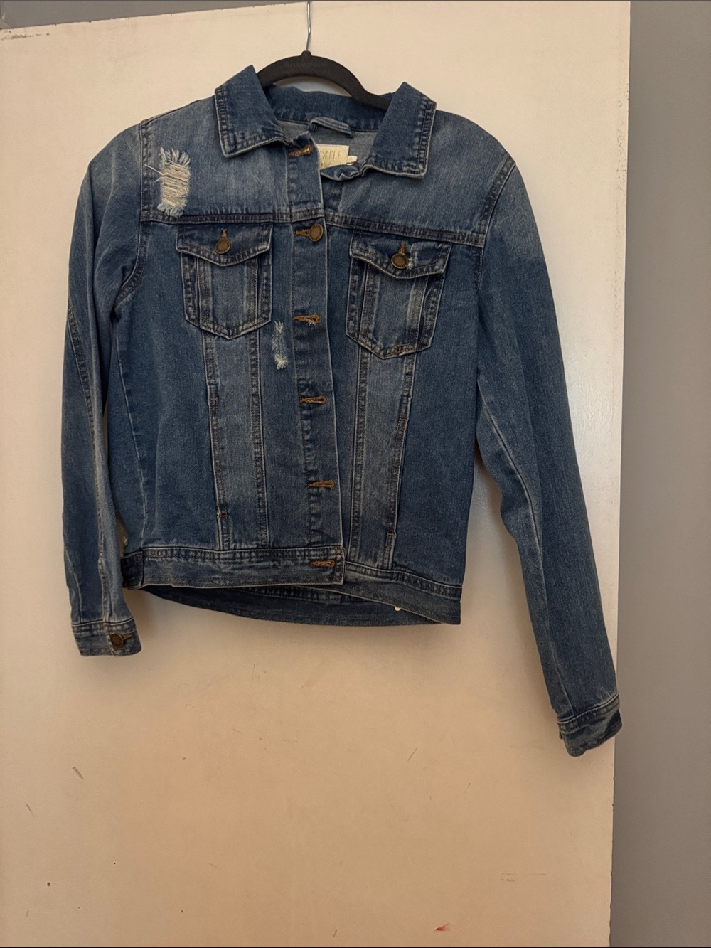 Judith March Distressed Blue Denim Jacket